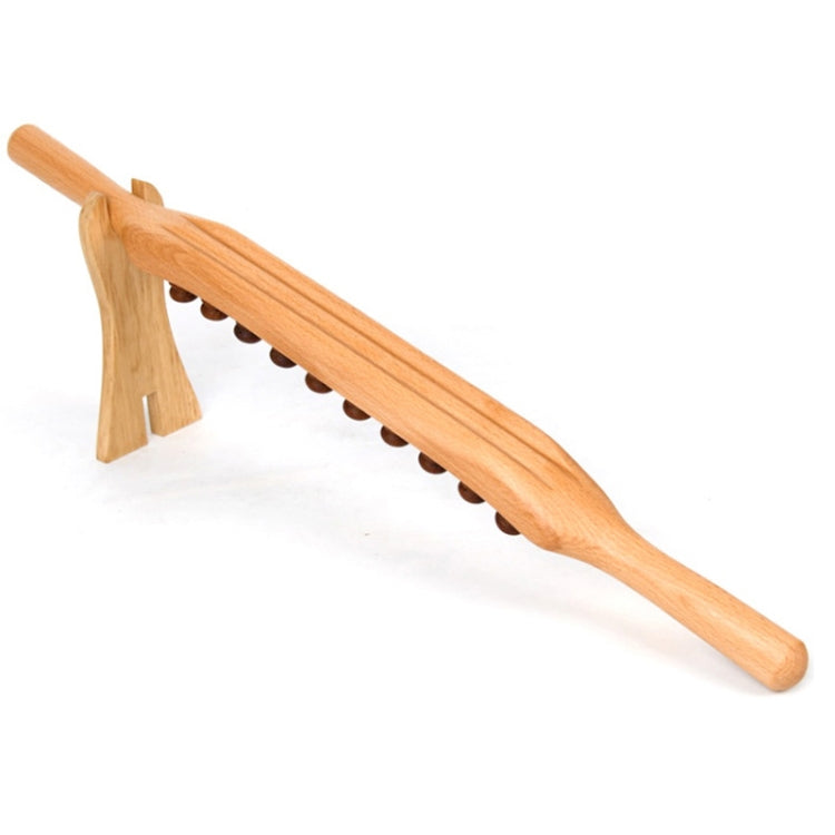 Double Row Beech Massage Rolling Stick Meridian Dredging Stick, Shape: 53cm 17 Beads