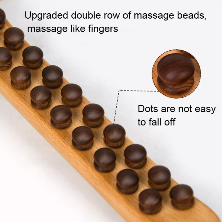 Double Row Beech Massage Rolling Stick Meridian Dredging Stick, Shape: 53cm 17 Beads