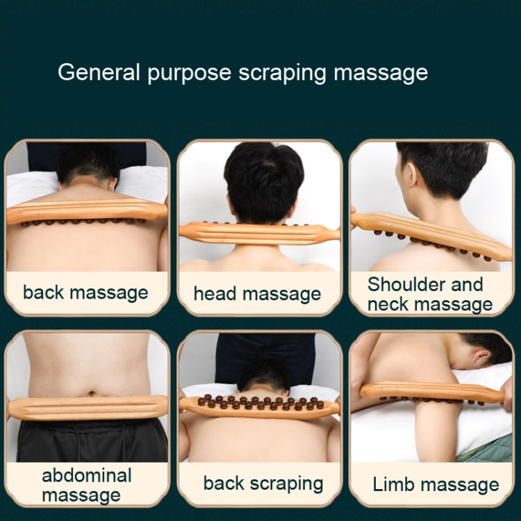 Double Row Beech Massage Rolling Stick Meridian Dredging Stick, Shape: 53cm 17 Beads