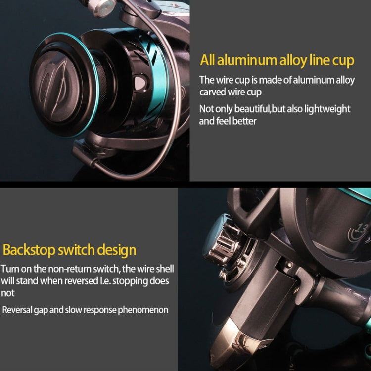 Metal Spinning Wheel CNC Rocker Throwing Rod Fish Wheel, Style: DK2000 (EVA Grip)