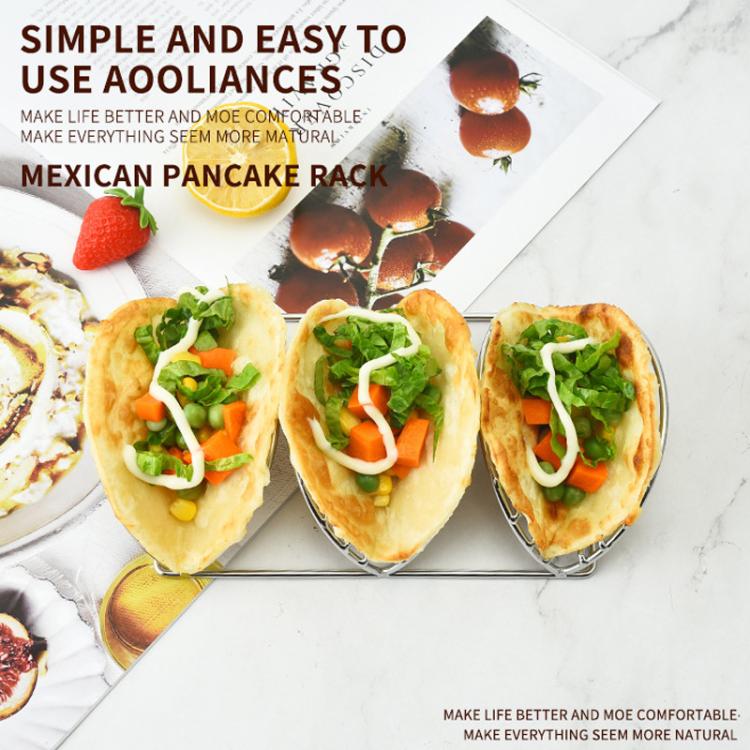 2 Layers 304 Stainless Steel Pancake Rack Crepe Corn Tortilla V-Shaped Stand