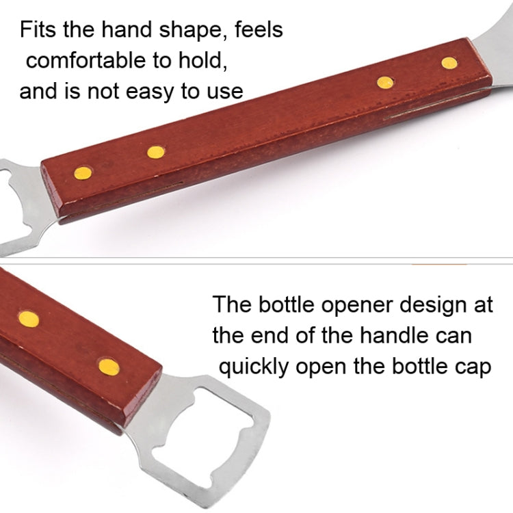 Stainless Steel BBQ Letter Shovel Outdoor Camping BBQ Tools With Bottle Opener Function