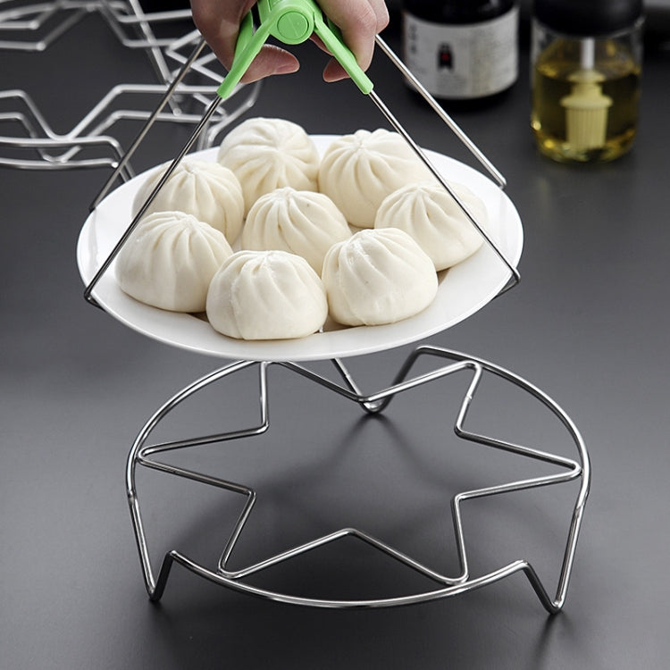 2 PCS Kitchen Stainless Steel Steamed Egg Rack, Style: 4.0 Line 6-pointed Star Short Feet