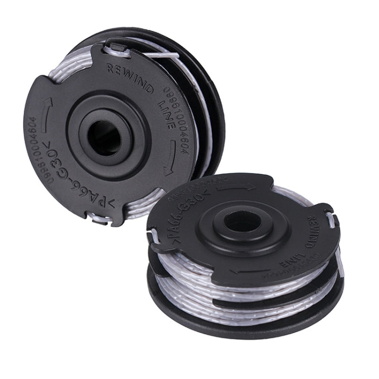 2PCS GK09-2 Lawnmower Nylon Double Layer Mowing Line Playing Rope Spool Replaces Greenworks(Black)