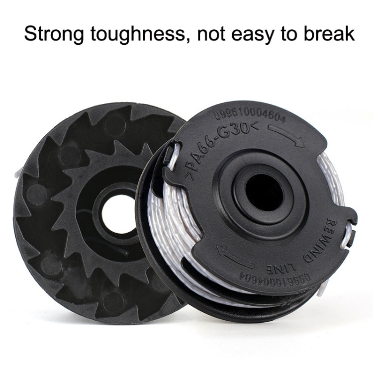2PCS GK09-2 Lawnmower Nylon Double Layer Mowing Line Playing Rope Spool Replaces Greenworks(Black)