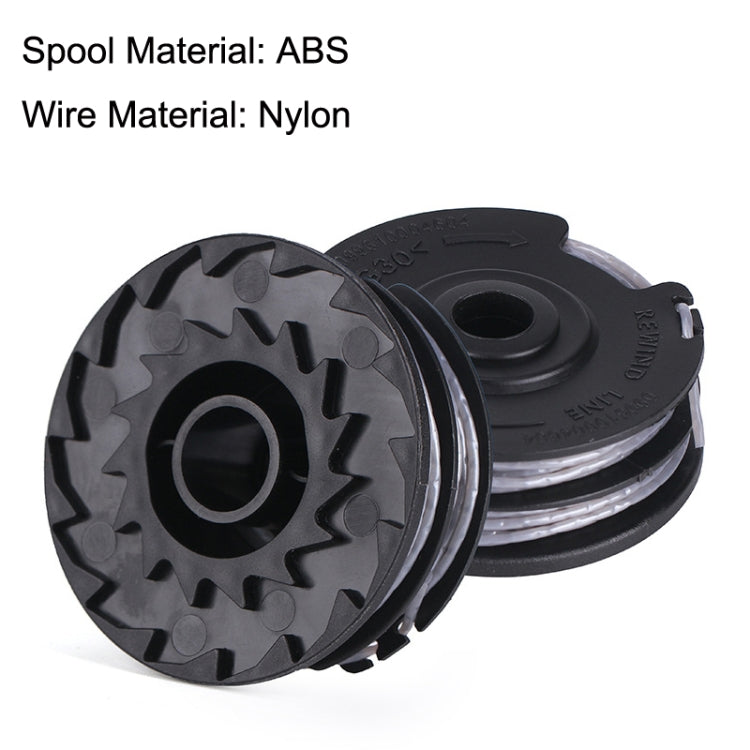 2PCS GK09-2 Lawnmower Nylon Double Layer Mowing Line Playing Rope Spool Replaces Greenworks(Black)