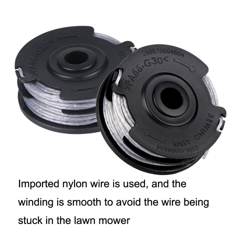 2PCS GK09-2 Lawnmower Nylon Double Layer Mowing Line Playing Rope Spool Replaces Greenworks(Black)