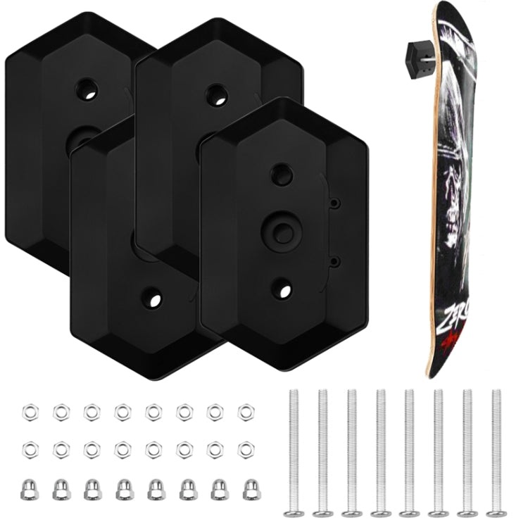 2PCS Wall Mount Skateboard Stand For Skateboard Deck Display and Storage(Black)