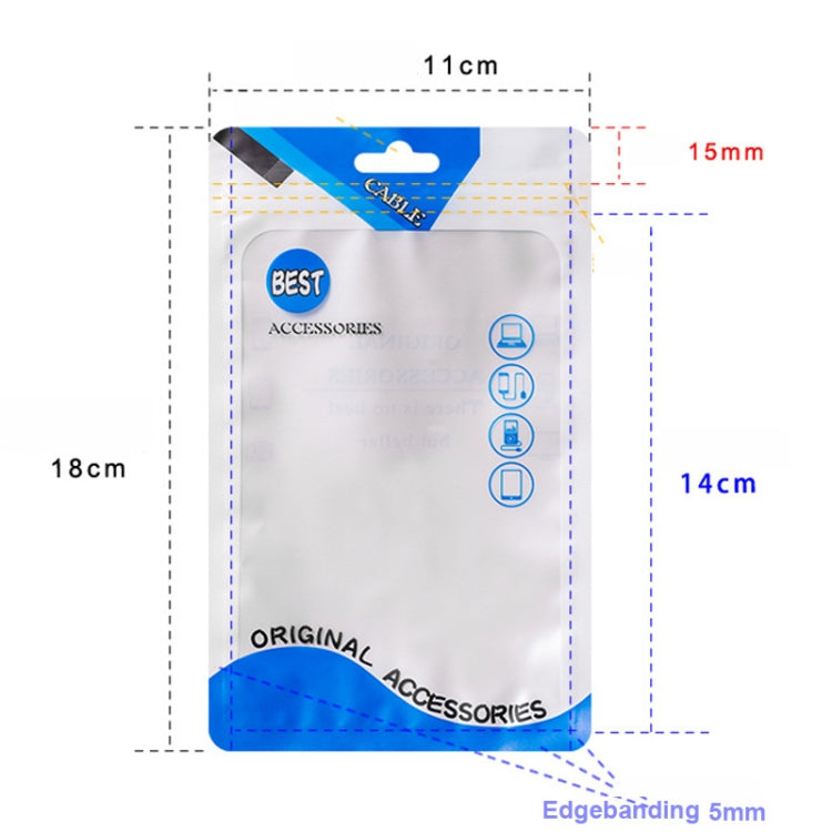 100 PCS  Charging Cable U Disk Universal Color Printing Sealing Pocket