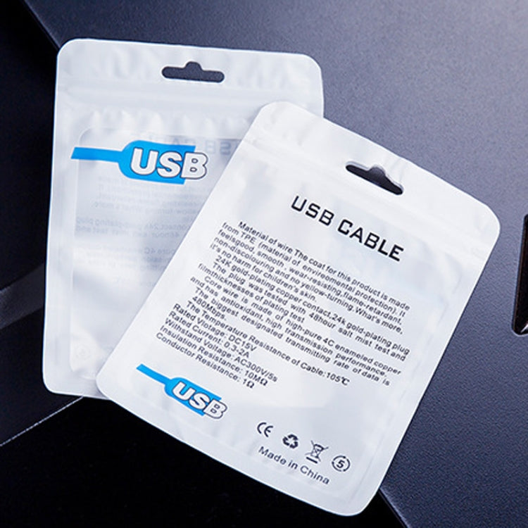 100 PCS  USB Cable Packaging Bag Data Cable Bag Ziplock Bag 7.5 x 12cm