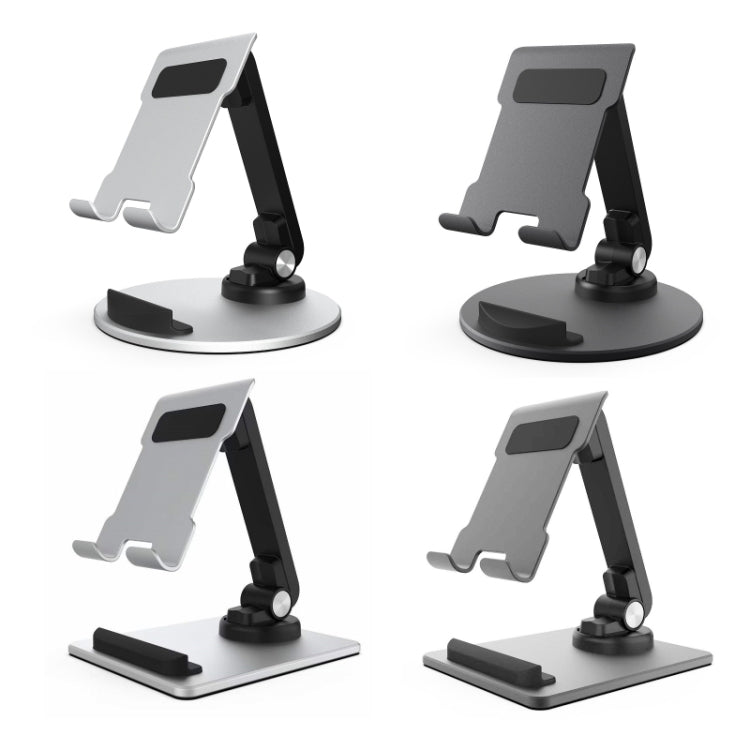 Portable Mobile Phone Tablet Desktop Stand, Color: Square Swivel Silver