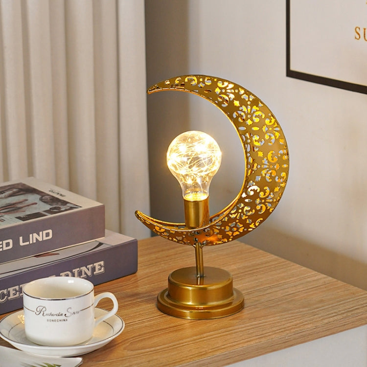 LED Wrought Iron Moon Lamp Decorative Lamp Festival Table Lamp,Style: Bubble Ball