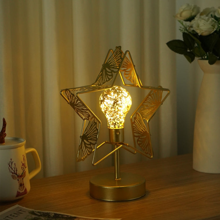 LED Wrought Iron Lamp Star Warm White Night Light