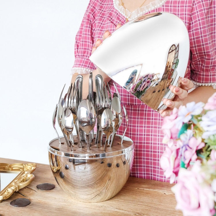 Egg-shaped Western Cutlery Storage Set Party Knife And Fork ABS Golden Egg+Colorful Box