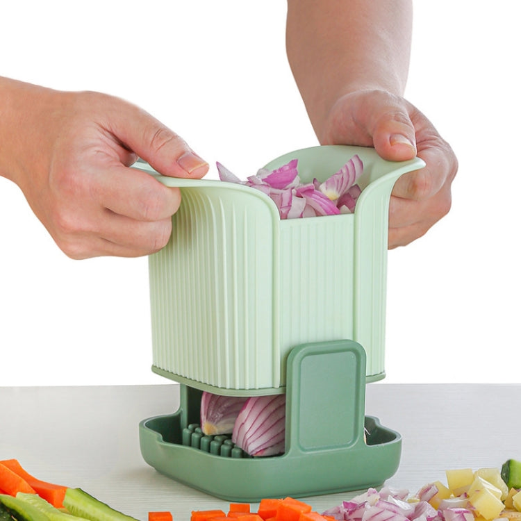 Household Hand-pressed Multi-function French Fries Vegetable Cutter(Green)