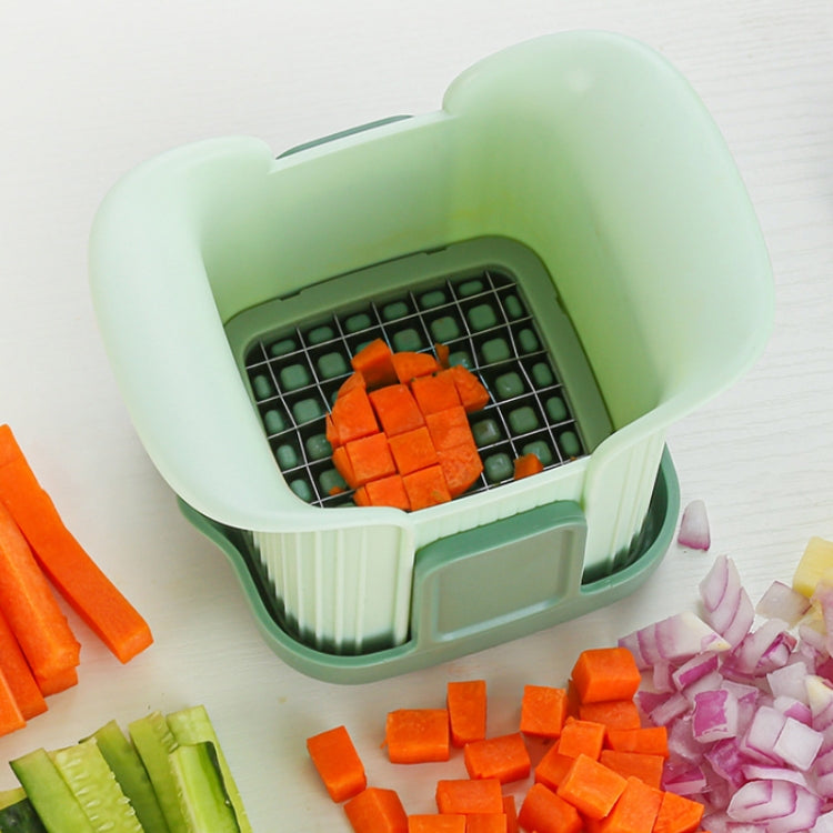 Household Hand-pressed Multi-function French Fries Vegetable Cutter(Green)