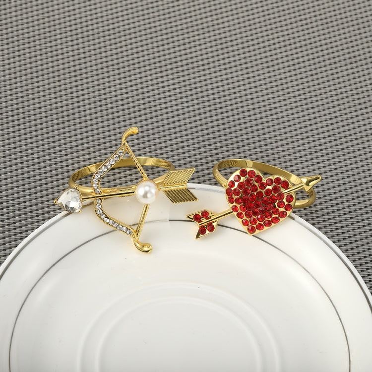2 PCS Valentine Day Rose Alloy Napkin Ring, Specification: Z1010-2
