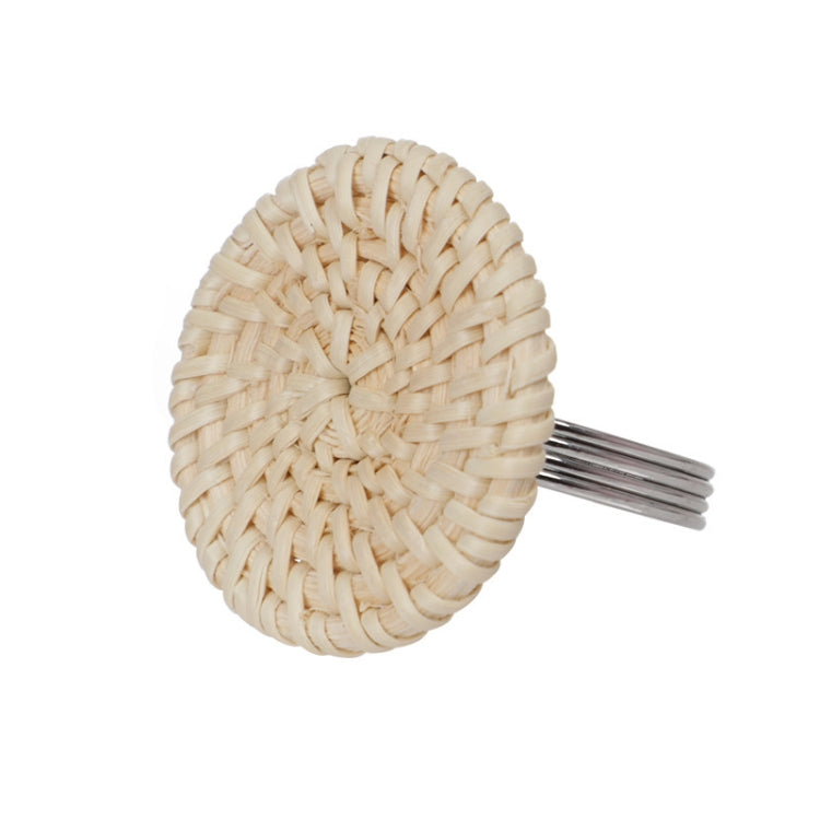 2 PCS Retro Handmade Rattan Weave Napkin Buckle Western Dining Table Napkin Ring 6653 White