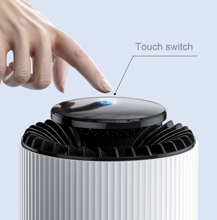 Office Household 4-layer Composite Filter Mesh Smoke Removal Vertical Air Hurifier(White)