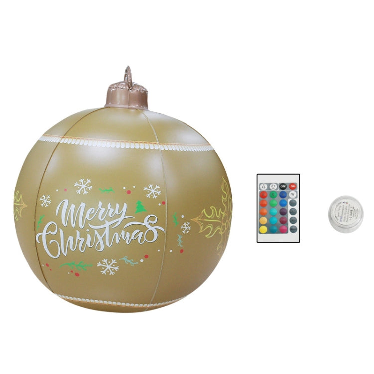 MT709 Inflatable Christmas Ball Yard LED Remote Control Glowing Ball Christmas Ornament, Style:, Color: Ordinary Type (Yellow)