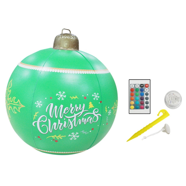 MT709 Inflatable Christmas Ball Yard LED Remote Control Glowing Ball Christmas Ornament, Style:, Color: Upgraded Type (Green)