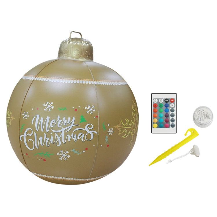 MT709 Inflatable Christmas Ball Yard LED Remote Control Glowing Ball Christmas Ornament, Style:, Color: Upgraded Type (Yellow)