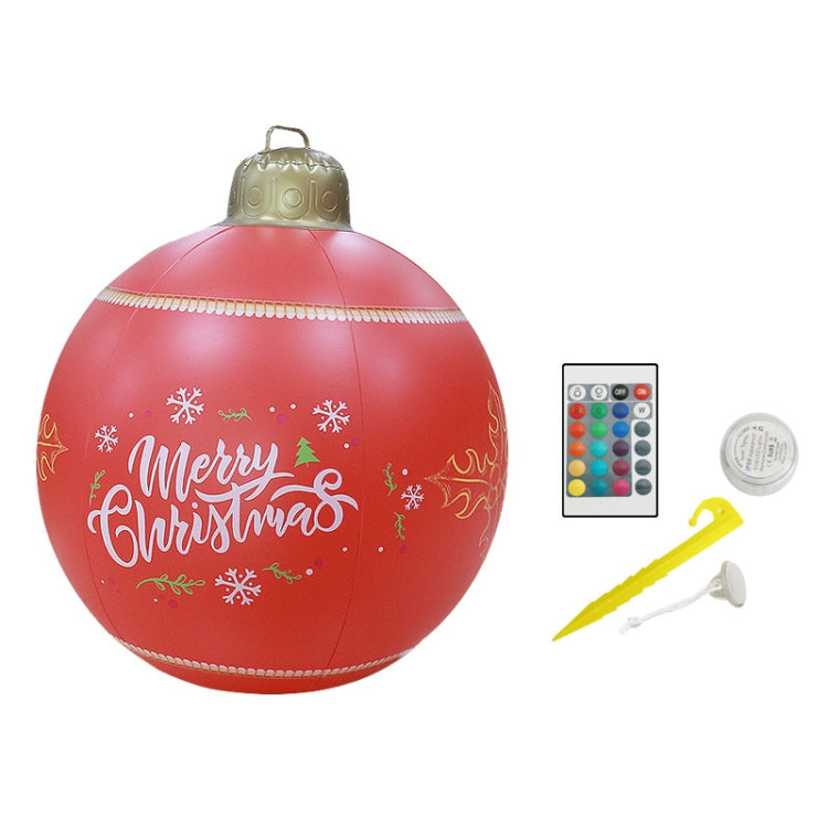 MT709 Inflatable Christmas Ball Yard LED Remote Control Glowing Ball Christmas Ornament, Style:, Color: Upgraded Type (Red)