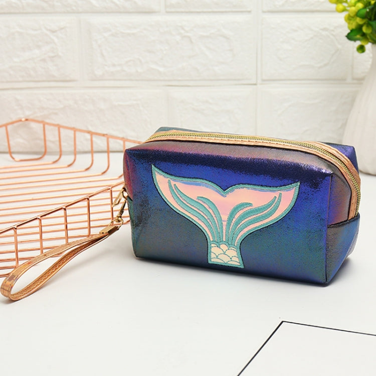 PU Laser Fishtail Portable Large Capacity Makeup Toiletries Bag