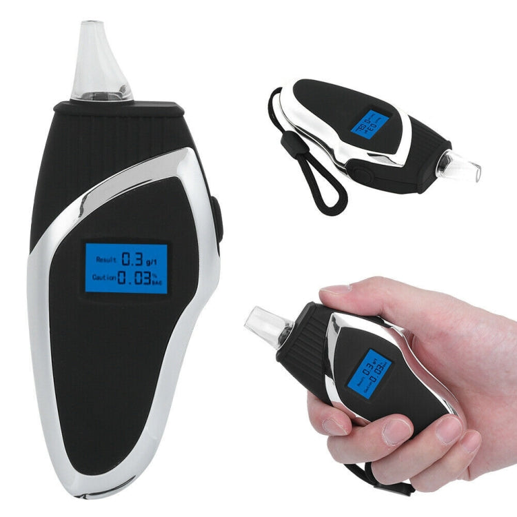 Breath Alcohol Detector Handheld Digital LCD Instrument For Drink Driving Test(Black)