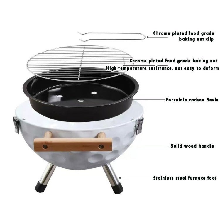 14 Inch Portable Golf-Shaped Outdoor Grill