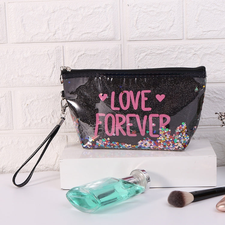 Sequin Alphabet Makeup Toiletry Bag Hexagonal Tote Bag