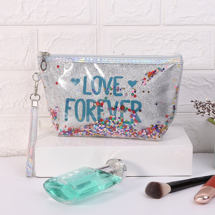 Sequin Alphabet Makeup Toiletry Bag Hexagonal Tote Bag
