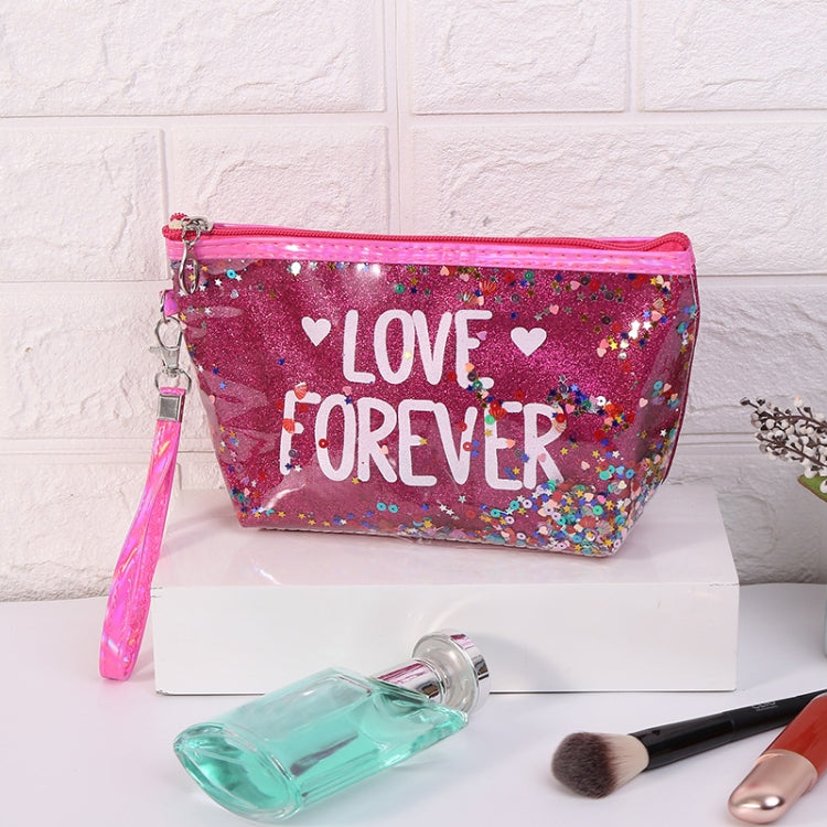 Sequin Alphabet Makeup Toiletry Bag Hexagonal Tote Bag