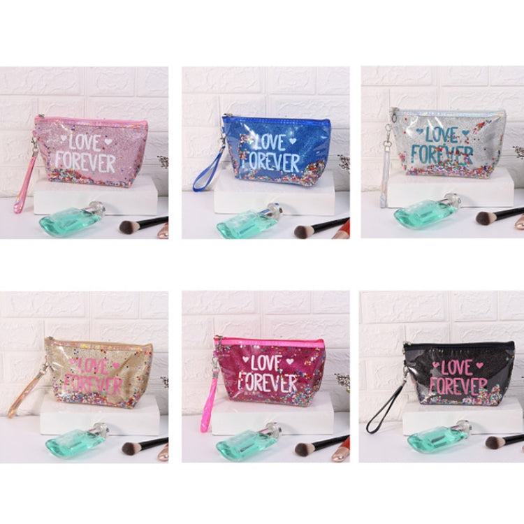 Sequin Alphabet Makeup Toiletry Bag Hexagonal Tote Bag