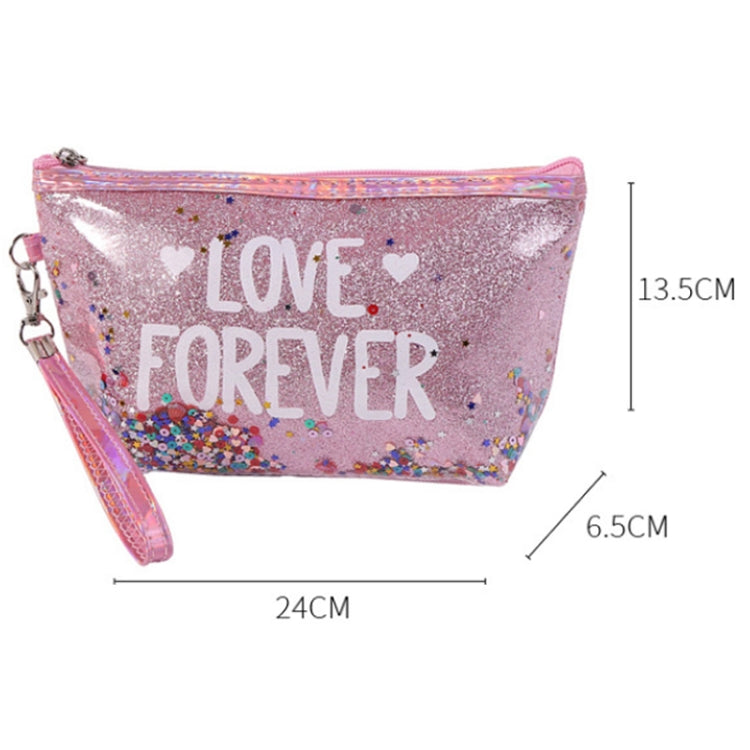 Sequin Alphabet Makeup Toiletry Bag Hexagonal Tote Bag