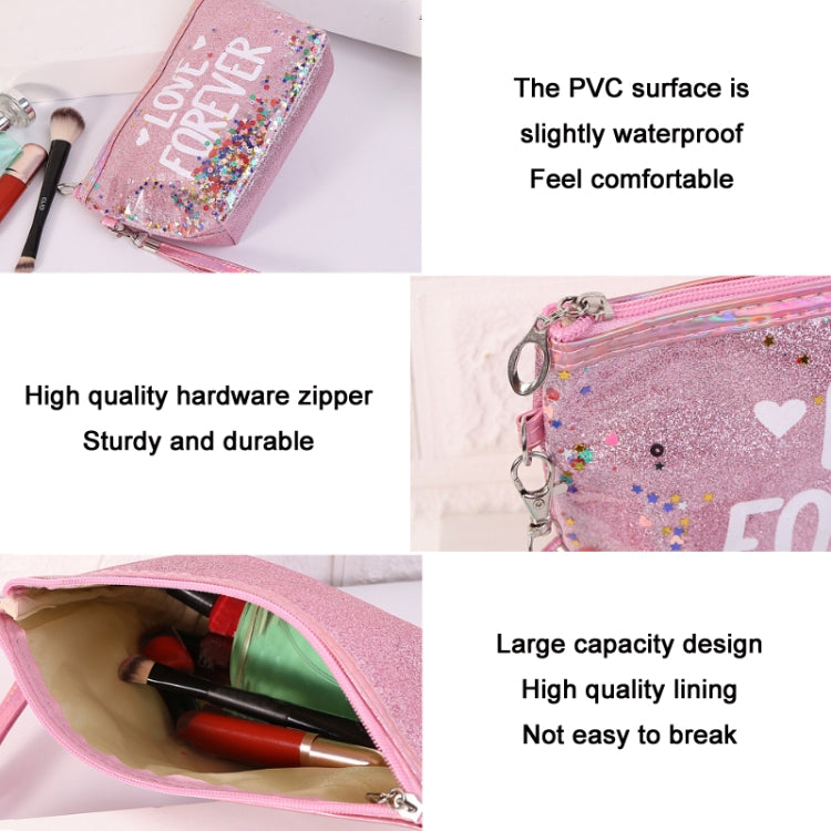 Sequin Alphabet Makeup Toiletry Bag Hexagonal Tote Bag