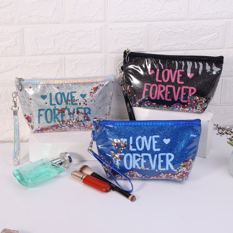 Sequin Alphabet Makeup Toiletry Bag Hexagonal Tote Bag