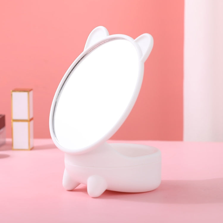 Detachable Cute Kitten Desktop Makeup Mirror with Storage Function