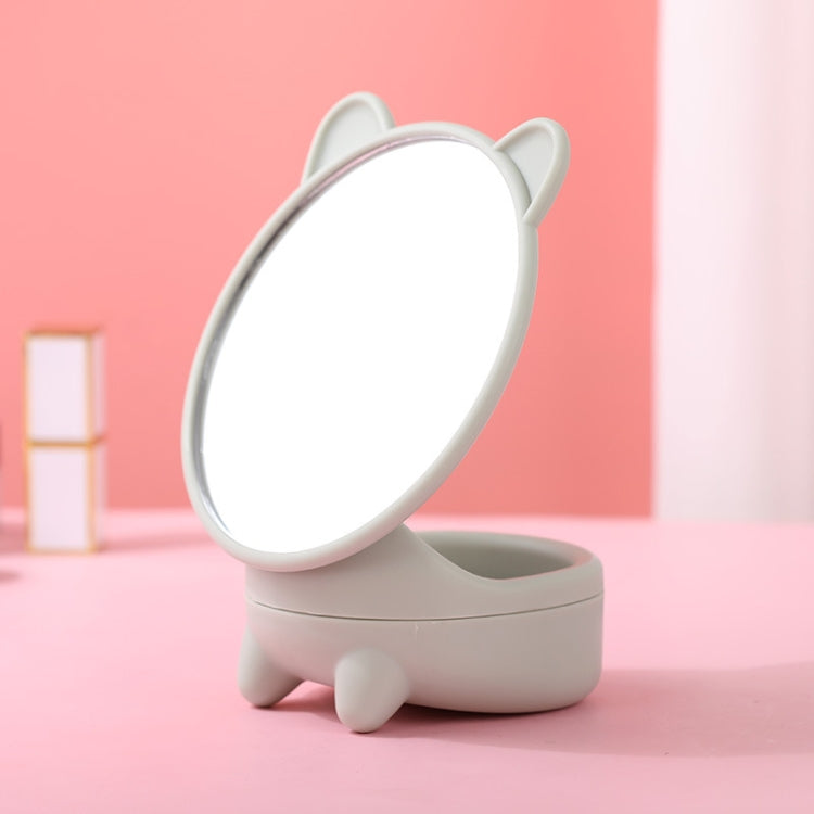 Detachable Cute Kitten Desktop Makeup Mirror with Storage Function