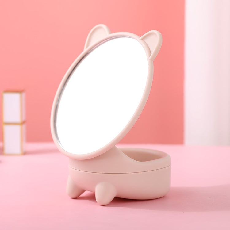 Detachable Cute Kitten Desktop Makeup Mirror with Storage Function