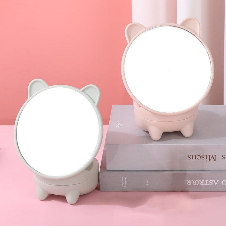 Detachable Cute Kitten Desktop Makeup Mirror with Storage Function