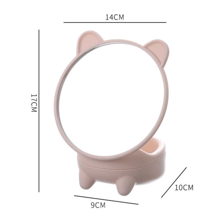 Detachable Cute Kitten Desktop Makeup Mirror with Storage Function