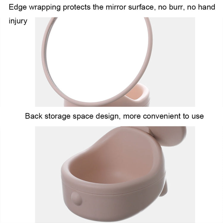 Detachable Cute Kitten Desktop Makeup Mirror with Storage Function