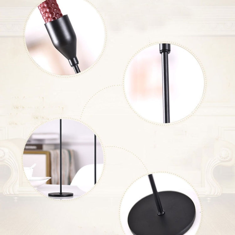 3 PCS / Set Home Decoration Wedding Wrought Iron Candle Holder, Style: Thick Bottom (Rose Red)