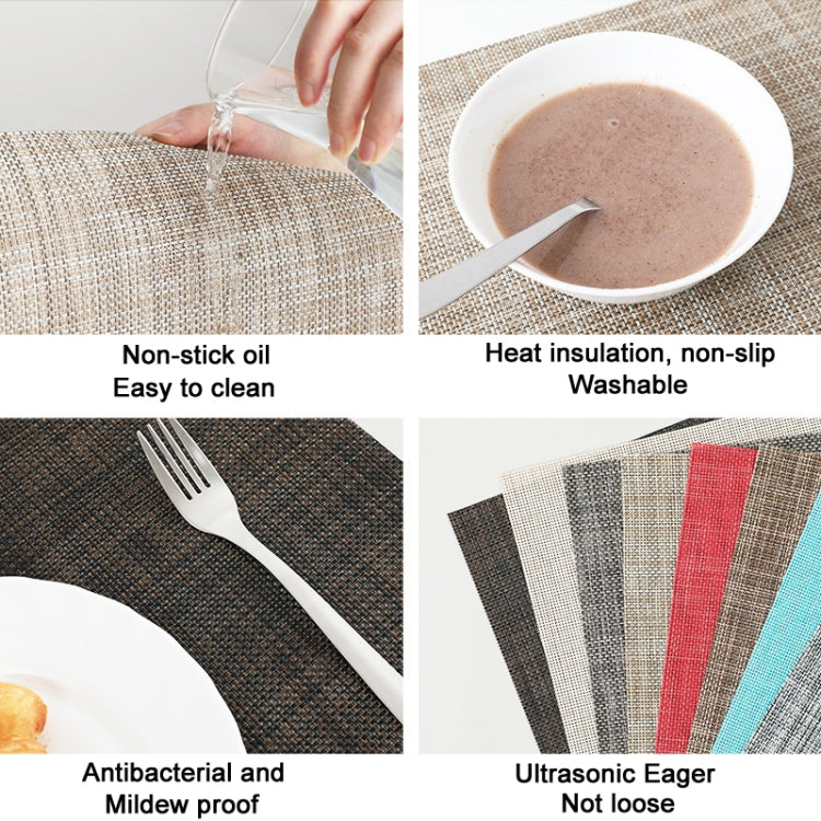 6 PCS PVC Woven Antibacterial Mildew Proof Heat Insulation Coaster