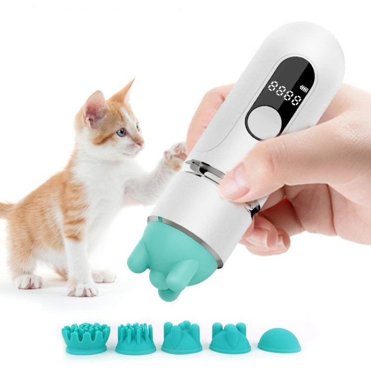 USB Portable Pet Massager Waterproof With Display Screen(White)