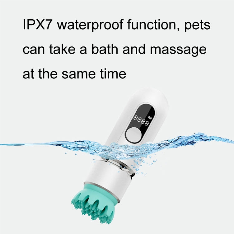 USB Portable Pet Massager Waterproof With Display Screen(White)