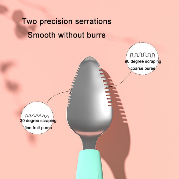 Stainless Steel Silicone Double Head Baby Puree Spoon(Pink)