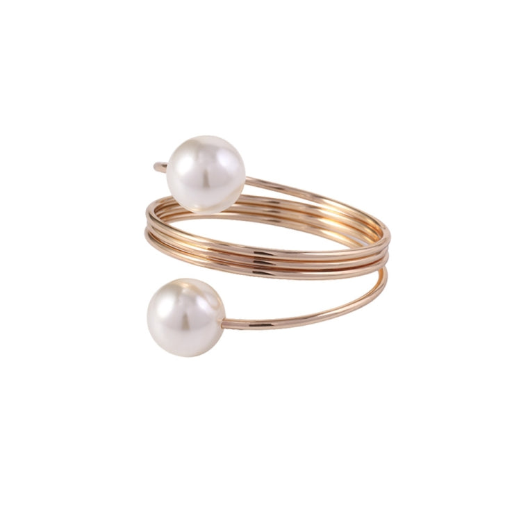 5 PCS Simple Pearl Spring Napkin Buckle Metal Dining Ring