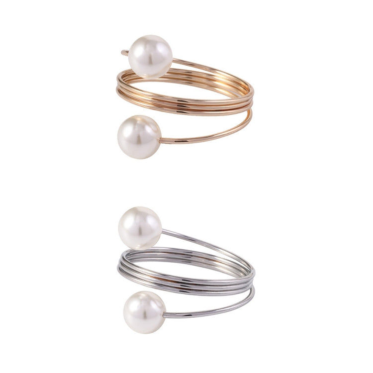 5 PCS Simple Pearl Spring Napkin Buckle Metal Dining Ring